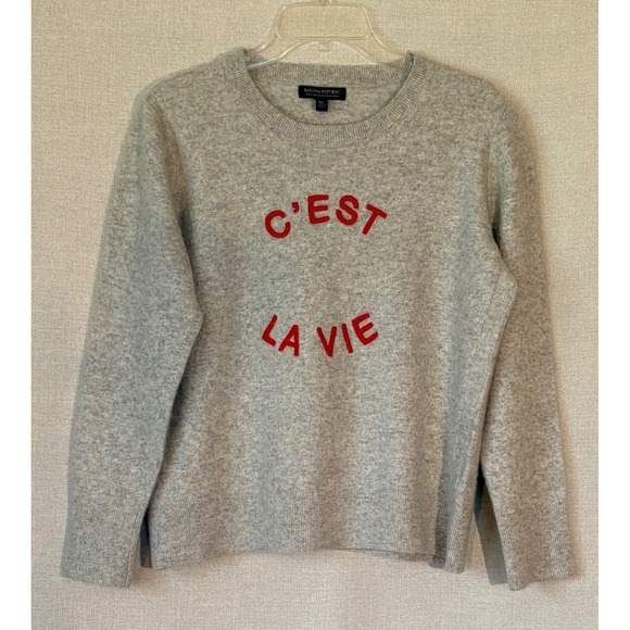 Banana Republic Sweaters - Banana Republic C'est La Vie Gray Italian Merino Wool Blend Lux Sweater Women XL